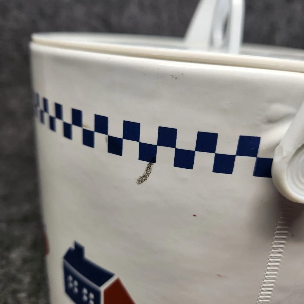 Vintage Barware Acrylic Ice Bucket Canister Country Blue House Heart Cottagecore